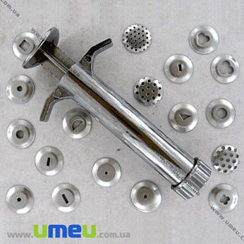 Шприц металевий для полімерної глини з насадками (GLN-001181)