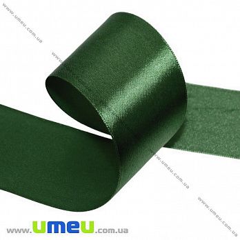 Атласная лента, 40 мм, Зеленая темная, 1 м (LEN-033646)