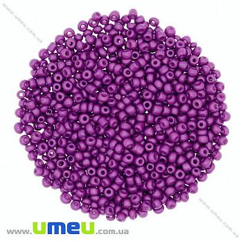 Бисер китайский средний, 8/0, Фиолетовый натуральный, 3 мм, 25 г (BIS-009068)