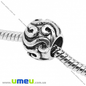 [Архів] Намистина PANDORA мет., 10х8,5 мм, Античне срібло (BUS-006879)