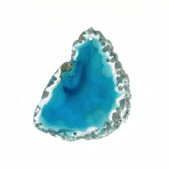 Зріз Агату, Синій, 61х46 мм (POD-032439)