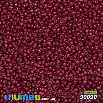 Бісер чеський 15/0, №90090, Червоний темний, Прозорий (BIS-031265)