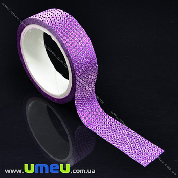 Декоративний скотч гліттерний, 15 мм, Бузковий (DIF-017919)