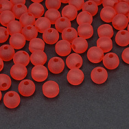 Бусины акриловые матовые, Круглые, 6 мм, Красные (BUS-059796)
