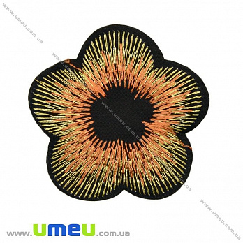 Термоаппликация Цветок, 5.5 см, Оранжевая, 1 шт (APL-022325)