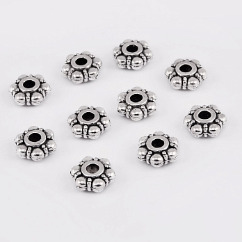 Намистини-розділювачі мет., 8х3 мм, Античне срібло (BUS-055342)