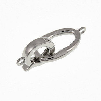 Застёжка, 31,5х12 мм, Латунь с покрытием Родий (ZAM-060879)