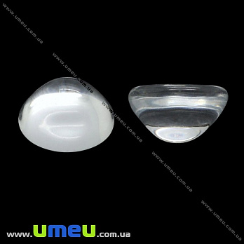 Кабошон стеклянный Линза круглая УЦЕНКА, 10 мм, Прозрачный, 1 шт (KAB-020610)