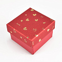 Коробочка Квадратная под колечко, 5х5х3,5 см, Красная (UPK-060583)