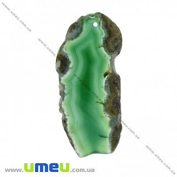 Зріз Агата, Смарагдовий, 64х27 мм (POD-032483)