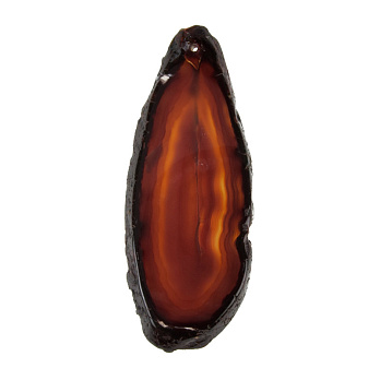 Зріз Агата, Коричневий, 86х34 мм (POD-022143)