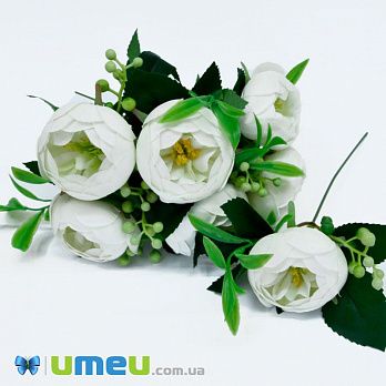 [Архів] Півонія тканинна, 65 мм, Білий (DIF-044974)