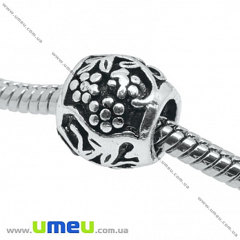 [Архів] Намистина PANDORA мет. Квіти, 10х10 мм, Античне срібло (BUS-006540)