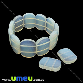 [Архів] Намистина натуральний камінь на два отвори опалі (Місячний камінь), 25х18х6 мм (BUS-023786)