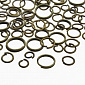 Колечки двойные, Микс 4-12 мм, толщина 0,7 мм, Античная бронза, 5 г (PIN-051931)