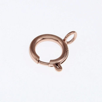 Замок-карабін круглий із нерж. сталі, 12 мм, Рожеве золото (STL-055606)