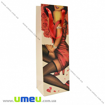 Подарочный пакет Женский, 36х12х9 см, Красный, 1 шт (UPK-023645)