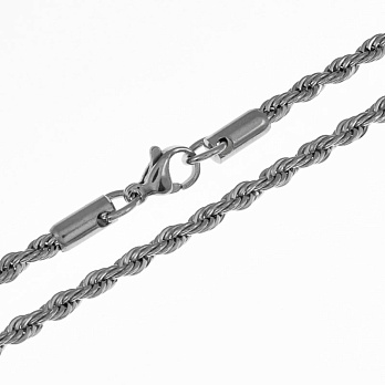 Основа на шию з нерж. ст., Темне срібло, 3 мм, 50 см (STL-058296)