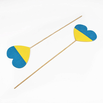 Декоративний виріб з фетру топер "Серце України", 8х7 см (FLT-056570)