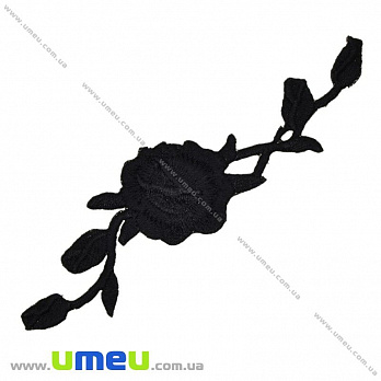 Термоаппликация Розы черные, 12,5х3 см, 1 шт (APL-029983)