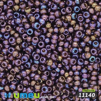 Бісер чеський №747 / 11140, Фиолетово-коричневий, Прозорий райдужний, 10/0 (BIS-036576)