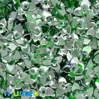 Паєтки Індія квіти, 10 мм, Зелені (PAI-041047)