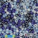 Бисер японский Miyuki круглый RR 11/0 №MIX80, Микс синий, 5 г (BIS-045558)
