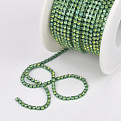 Стразовая цепь SS6 - 2,0 мм, Зеленая, Стразы стеклянные зеленые хамелеон (ZEP-061020)