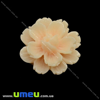 Кабошон з полімерної глини Квіточка персиковий, 13 мм (KAB-011740)