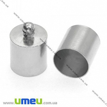 Ковпачок металевий, 14х10 мм, Темне срібло (OBN-017599)