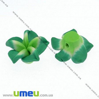 Бусина FIMO Цветок, 15 мм, Зеленая, 1 шт (BUS-007678)