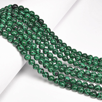 Намистини Малахіт, Синт. камінь, 6 мм, Круглі (BUS-053933)