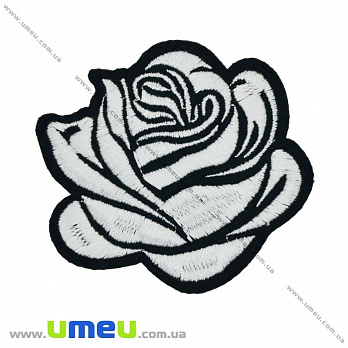 Термоаппликация Роза белая, 7,5х7 см, 1 шт (APL-029987)