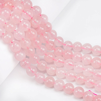 Бусины Кварц розовый, Натур. камень, 10,5 мм, Круглые, 19 см (BUS-049743)