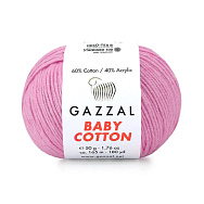 Пряжа Gazzal Baby Cotton №3468, 50 г, 165 м, Рожева (YAR-060775) Пряжа Gazzal Baby Cotton №3468, 50 г, 165 м, Рожева (YAR-060775)