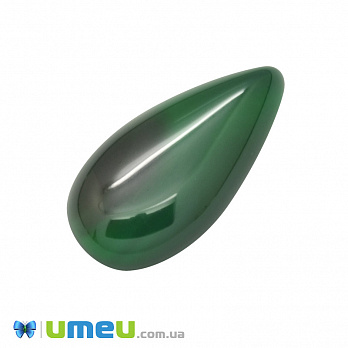 Кабошон нат. камінь Агат зелений, Крапля, 29,4 х15,3 мм (KAB-050680)