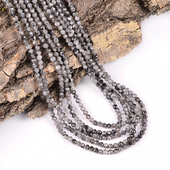 Намистини Лабрадорит, Натур. камінь, 3,5 мм, Круглі грановані (BUS-051840)