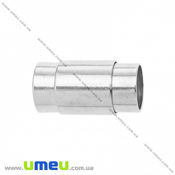 Замок магнітний для вклеювання шнура, Темне срібло, 18х9 мм (ZAM-020087)