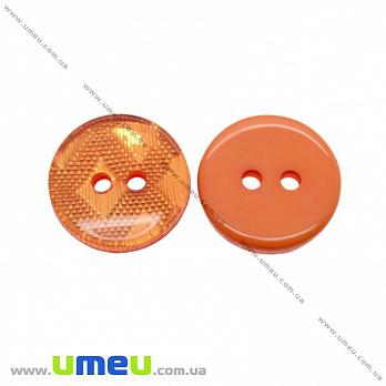 Пуговица пластиковая Круглая, 13 мм, Оранжевая, 1 шт (PUG-016465)
