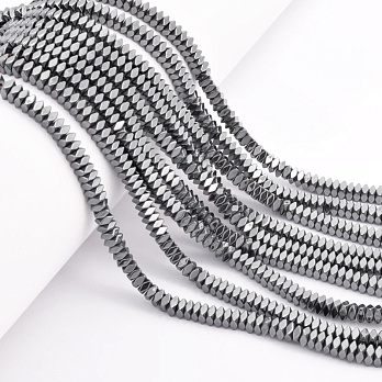 Намистини Гематит, Нат. камінь, Квадрат гранований, 4х2 мм (BUS-062270)