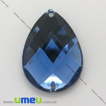 Пришивной кристалл пласт. Капля граненая, 21х15 мм, Синий, 1 шт (KAB-005243)