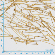 Гвоздики с шариком из нерж. стали, 40 мм, Покрытие 24 kt (STL-056232)