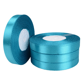 Атласна стрічка, 12 мм, Бірюзова (LEN-055741)