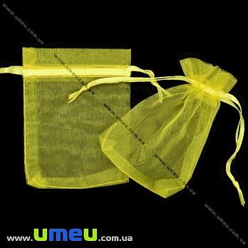 Подарочная упаковка из органзы, 10х12 см, Желтая, 1 шт (UPK-020322)