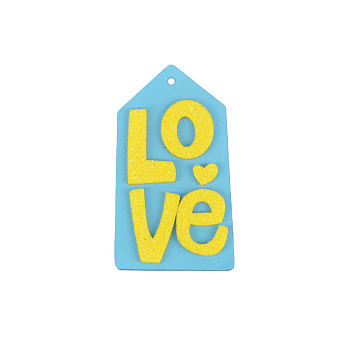 Декоративний виріб із фоамірана Бирка Love, 8х4 см, Блакитна (FOM-061240)