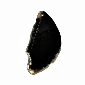 Зріз Агата, Чорний, 68х35 мм (POD-032558)