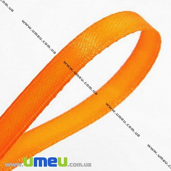 Атласная лента, 6 мм, Оранжевая, 1 м (LEN-014464)
