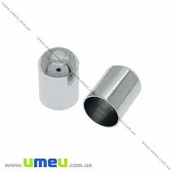Колпачок металлический, 7х5 мм, Темное серебро, 1 шт (OBN-022874)