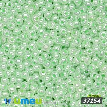 Бісер чеський №879/37154, Салатовий, Перламутровий, 10/0 (BIS-047764)