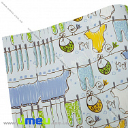 Упаковочная бумага Одежда для новорожденных, Голубая, 70х100 см, 1 лист (UPK-035529)